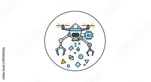Drone technology and robotics engineering concept.