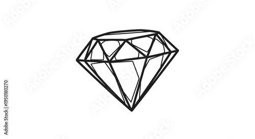 A black line drawing of a diamond.