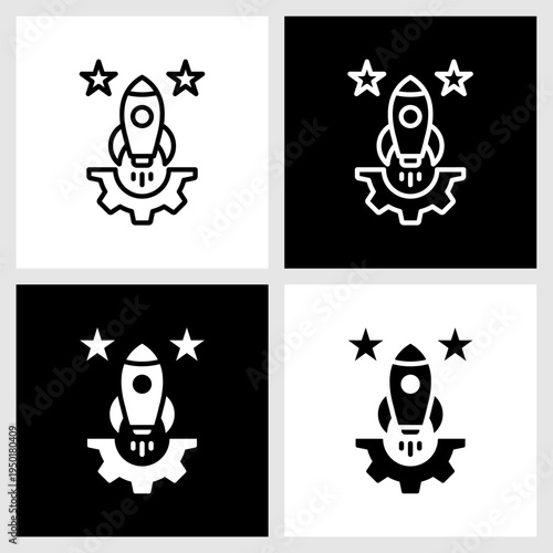 Ambitious Scaling Icon with Black and White Background