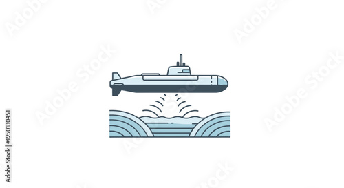 An illustration of a submarine diving.