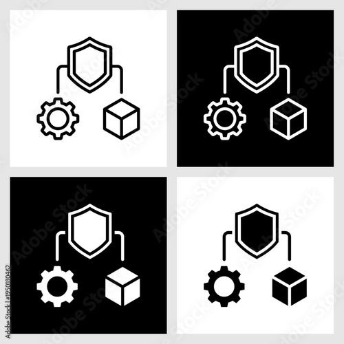 Resilient Framework Icon with Black and White Background
