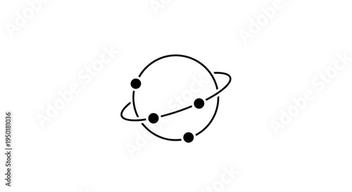 Simple line drawing of a planet.