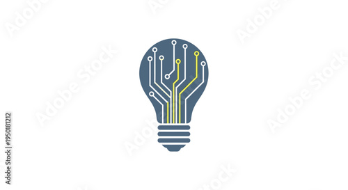 Circuit board light bulb illustration.