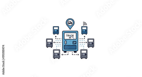 Wallpaper Mural Conceptual illustration of connected devices and network communication. Torontodigital.ca