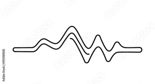 Black line waveform signal graphic symbol.