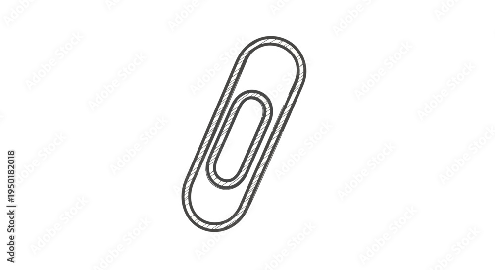 Obraz premium A simple black paperclip on white background.