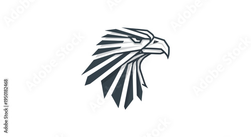 A stylized illustration of an eagle's head.