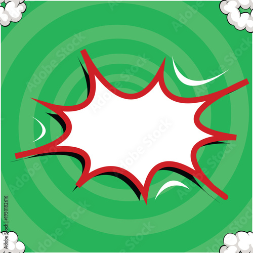 Surprising boom cloud with stars and lightnings in halftone background for sales and promotions. Banner template for surprises and bursting events. Vector illustration in pop art style