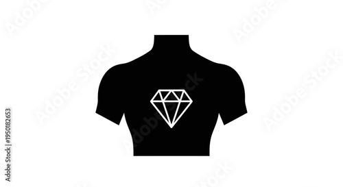 Black turtleneck shirt with diamond logo.