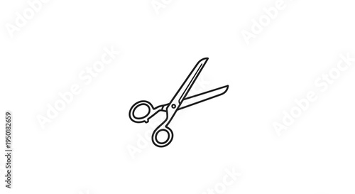 A pair of black line art scissors.