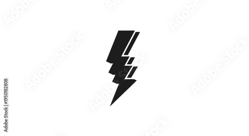 Simple black lightning bolt graphic symbol.