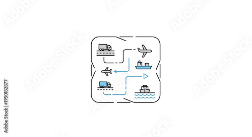 Logistics and transportation network flow chart.