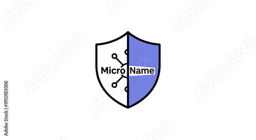 Shield logo with molecular structure.