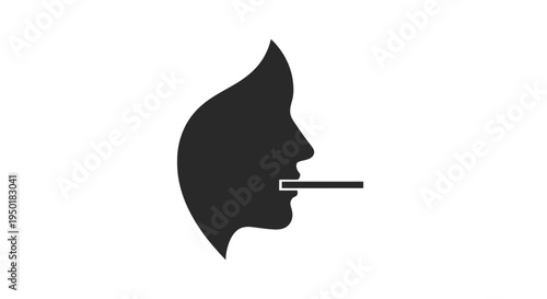 A black silhouette of a person smoking.