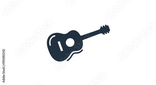 A simple black guitar icon on white.