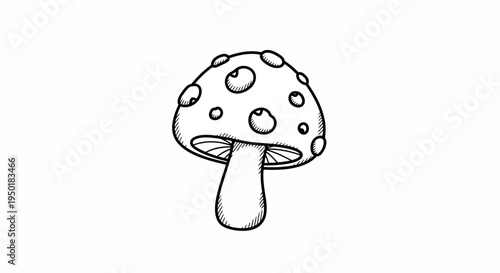 A simple line drawing of mushroom.
