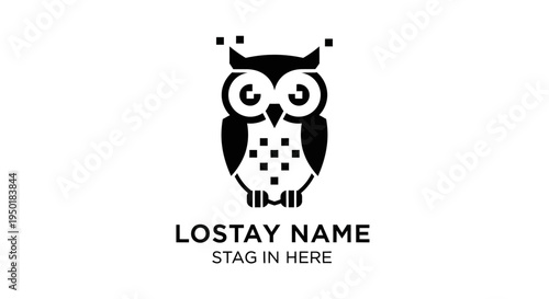 Owl logo with sample text placeholder.