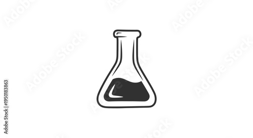 A simple line drawing of a laboratory flask.