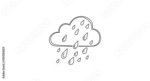 A simple line drawing of rain falling from a cloud.