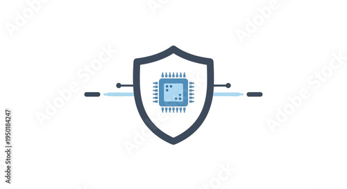 Cybersecurity shield with circuit board protection.