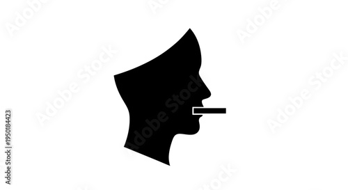 Black silhouette of a person smoking.