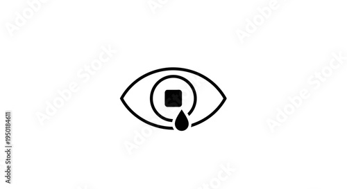 An eye with a tear drop.