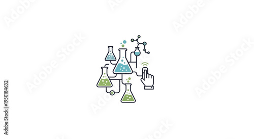 A colorful illustration of laboratory equipment.