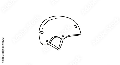 A line drawing of a protective helmet.