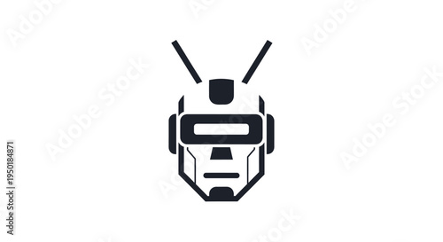 Robot head with antennae icon.