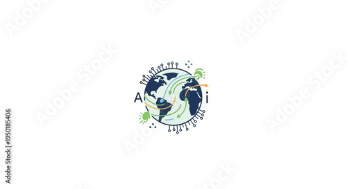 Earth surrounded by leaves and stars.