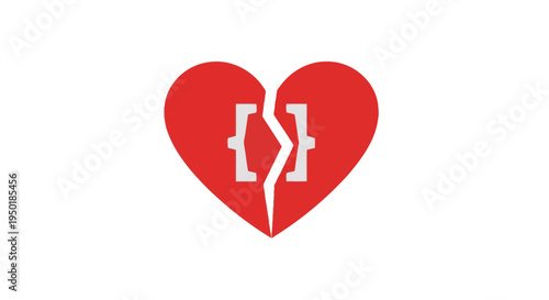 A broken heart symbol with a crack.