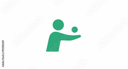 Green icon of person throwing ball.