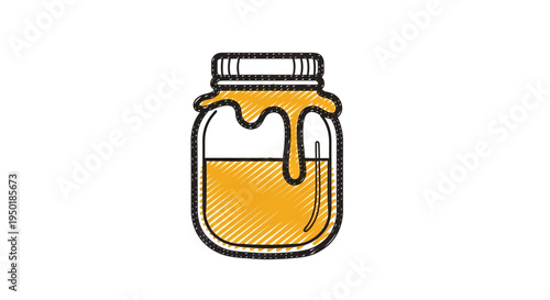 A jar of honey with lid.