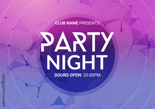 Music poster party design concert. Club music sound flyer dj template electro night cover festival banner