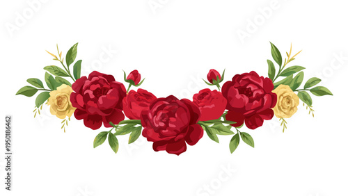 Chinese floral bouquet ornament with peonies