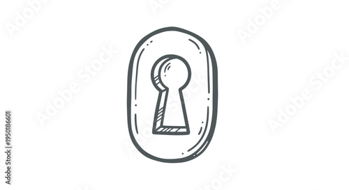 A simple line drawing of a keyhole.