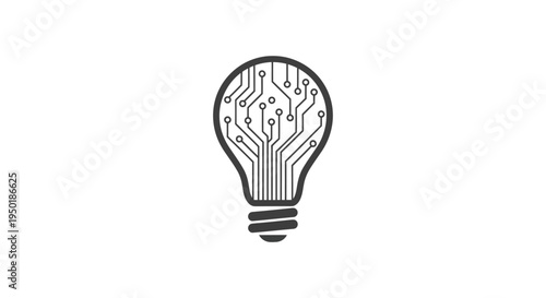 Circuit board light bulb illustration.