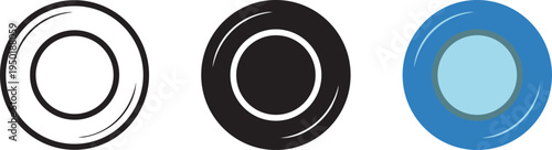 Abstract graphic design with concentric circles in grayscale and light blue gradients