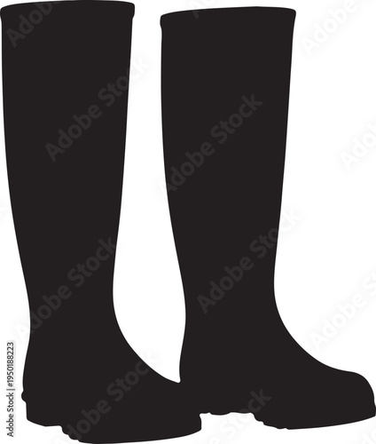 A pair of black boots on a white background