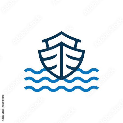 boat ship logo design template