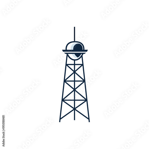 Dark line icon for radio tower