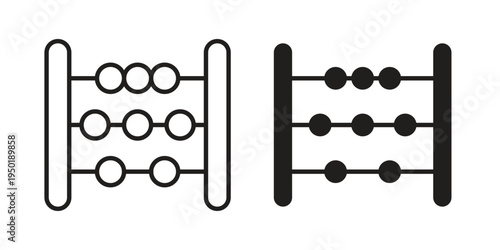 Abacus icon symbol vector elements for infographic web. EPS10