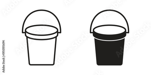 Bucket icon symbol vector elements for infographic web. EPS10