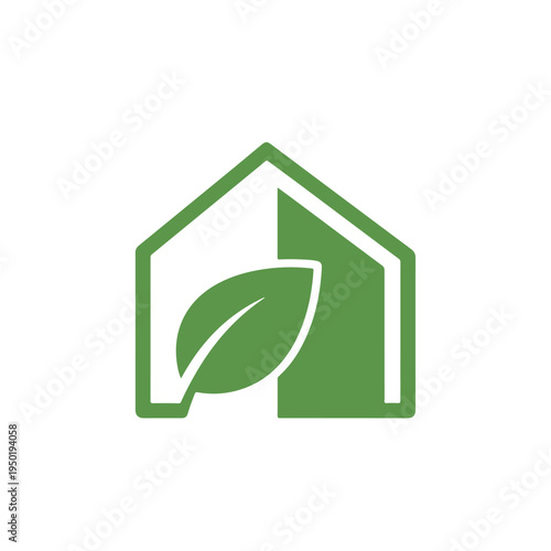green eco house icon