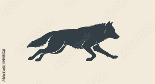 Vector Running Wolf Silhouette – Dynamic Wild Animal Outline Design