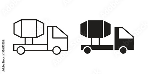 Cement truck icon symbol vector elements for infographic web. EPS10