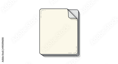 Stack of blank white index cards with one corner turned down on a plain white background.