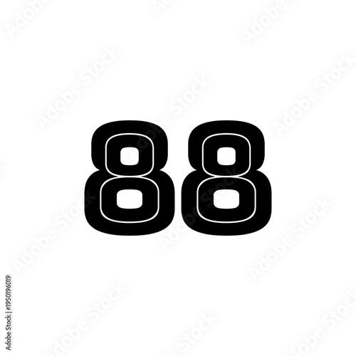 Number 88 Sport Racing Font Style for Jersey and Apparel Design