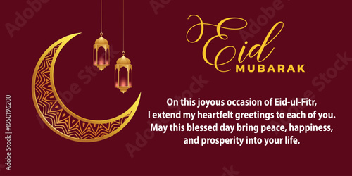 Vector Eid Mubarak Islamic New Year background with candles and moon Vector Illustrations Art
