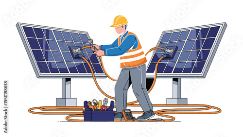 Sustainable Energy Technician: A skilled technician working on solar panels, harnessing the power of the sun for a greener future.